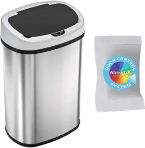 iTouchless 13 Gallon SensorCan Touchless Trash - Stainless Steel Garbage Can